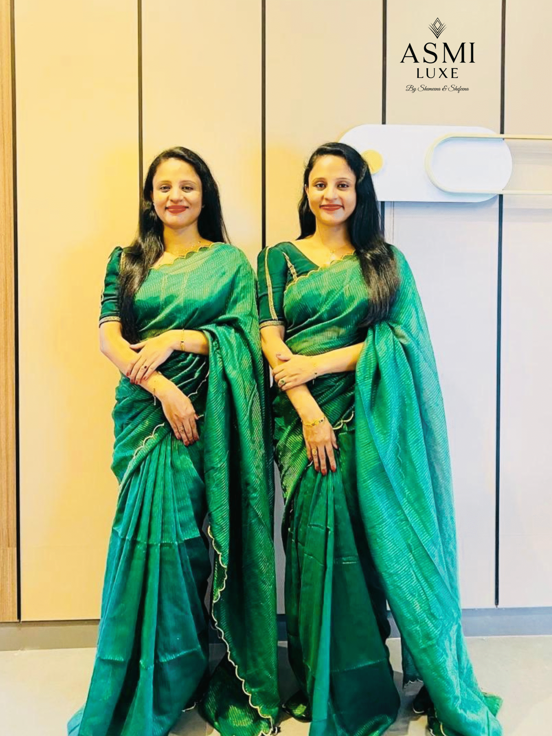 Mulmul Cotton Sarees (Green)