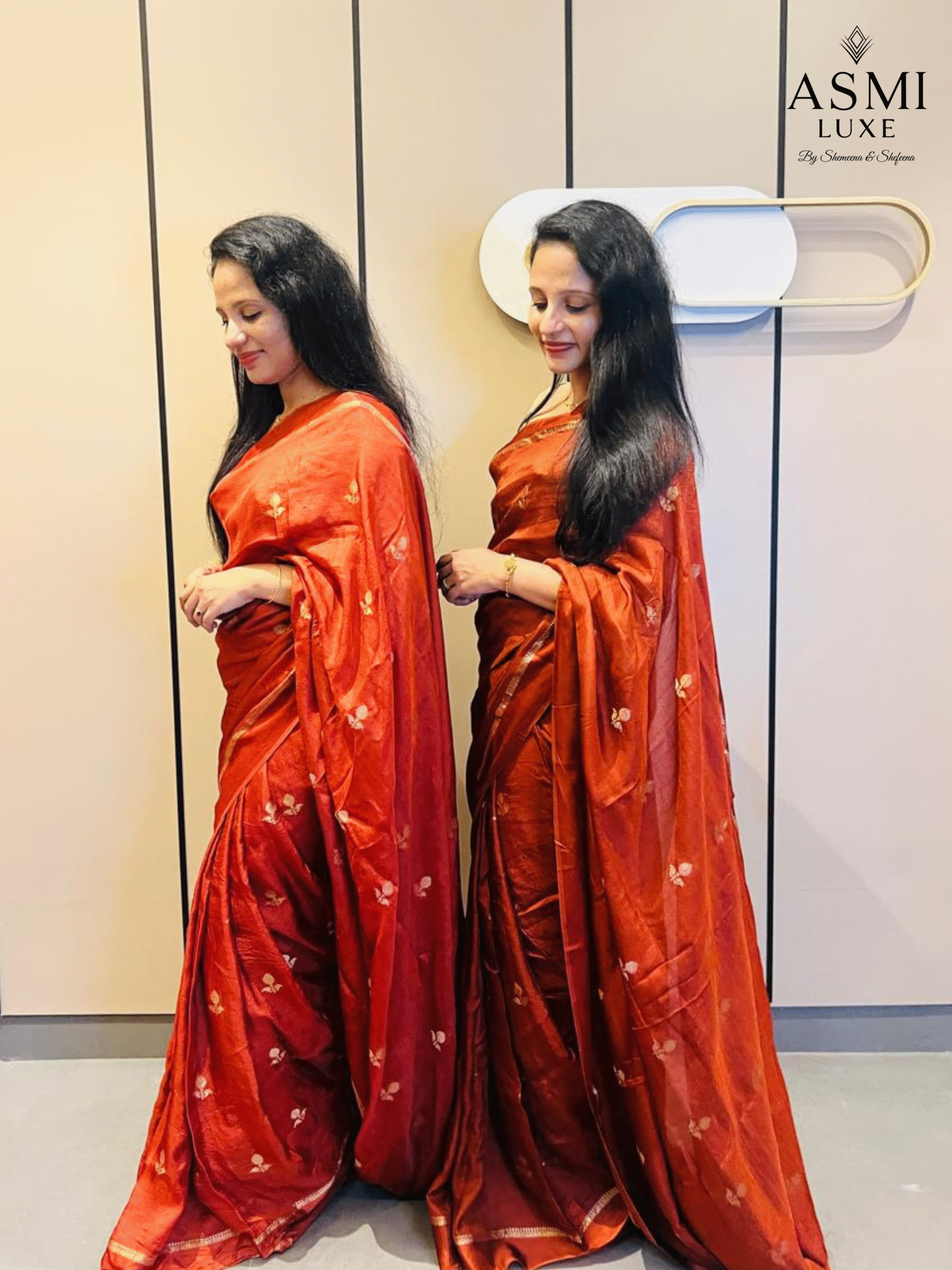 Pure Soft Viscose Khadi Silk Saree (Copper)