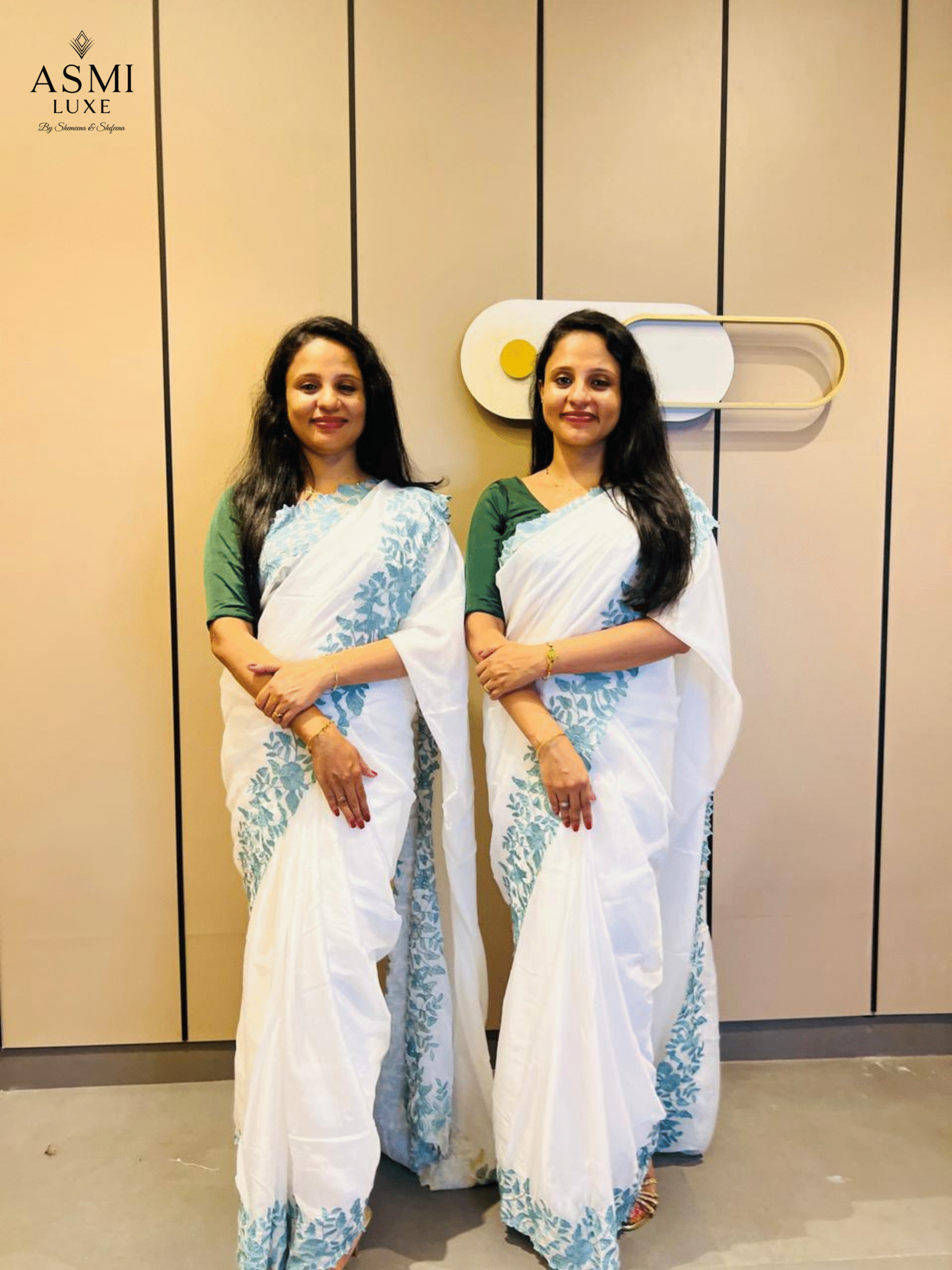 Premium Tabby Organza (White&Green)