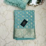 Banarasi Semi Georgette Silk Weaving Saree (Blue)