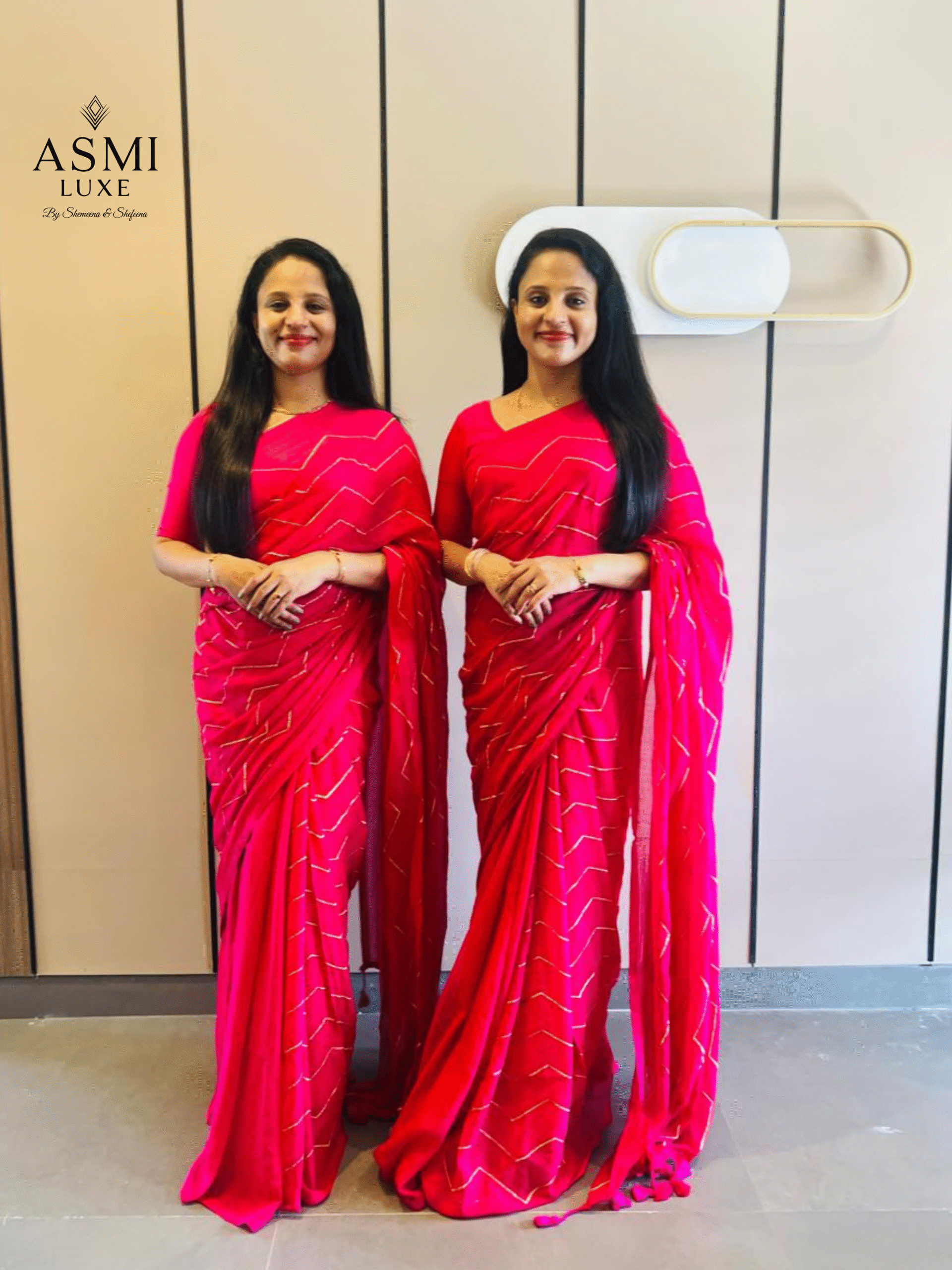 Mulmul Cotton Wave Design (Magenta)